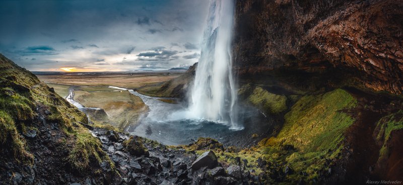 Seljalandsfoss, исландия, водопад, остров, панорама, iceland, waterfall Seljalandsfossphoto preview