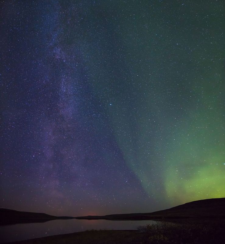 пейзаж, звезды, ночное небо, млечный путь, galaxy, nigth, stars Красота крайнего севераphoto preview