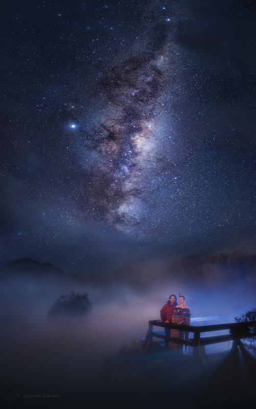 новая зеландия,ночь, звёзды Далёкие звёзды деревни Маори...photo preview