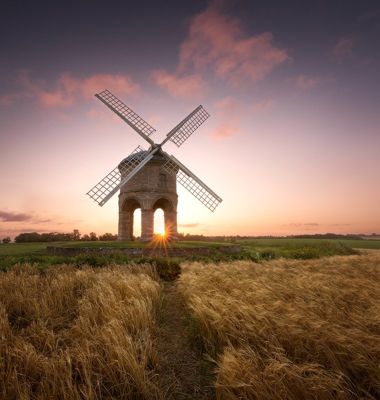 uk, england, windmill, sunrise, англия, мельница, warwickshire England. Warwickshirephoto preview
