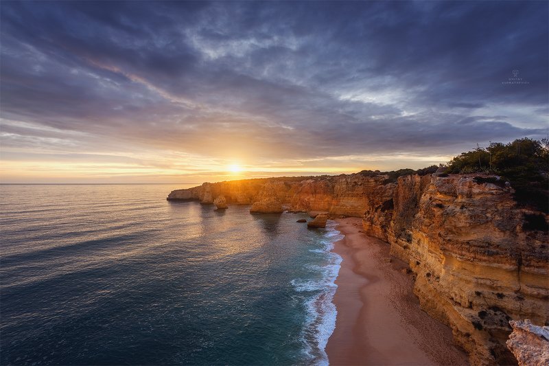 португалия, закат, алгарве, пейзаж, океан, атлантика Краски Южного берега фото превью