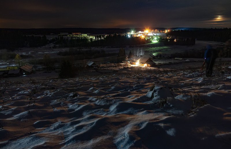 лысьва, ночь, луна, звезды, матвеево д. Матвеево, Пермский край, Лысьвенский р-онphoto preview