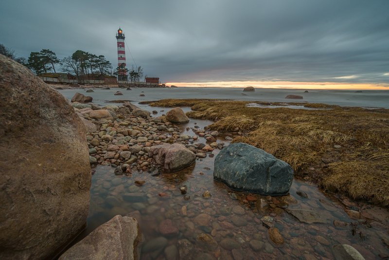 маяк, закат, пейзаж photo preview