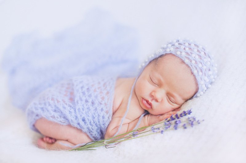 новорожденная, ньюборн, девочка, лаванда, новорожденный, младенец Настенькаphoto preview