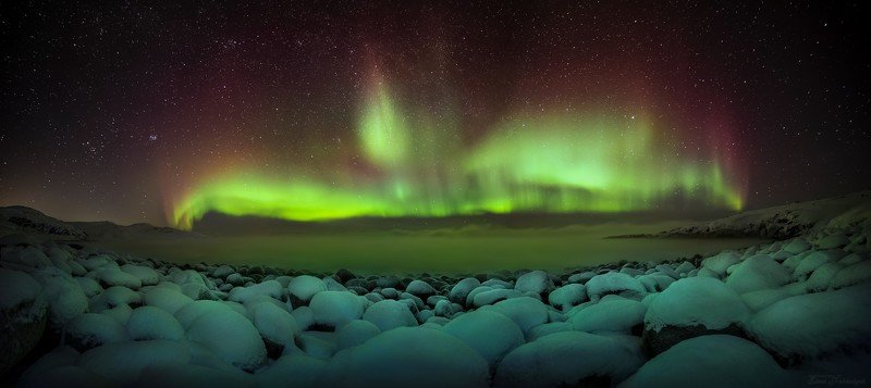 природа,россия,териберка,северный ледовитый,океан,северное сияние,океан,ночь,звезды,зима,пейзаж,фототур,кольский полуостров Северный Фениксphoto preview