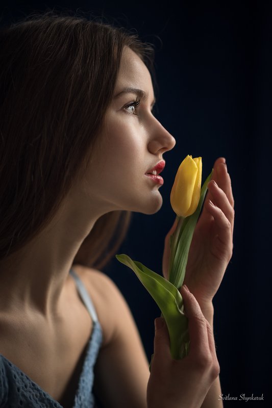 spring, portrait, tulip, fragile, natural beauty, studio portrait Fragile spring with Natashaphoto preview