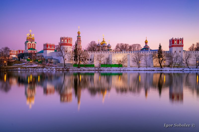 москва, новодевичий монастырь, отражение Вечер у Новодевичьегоphoto preview