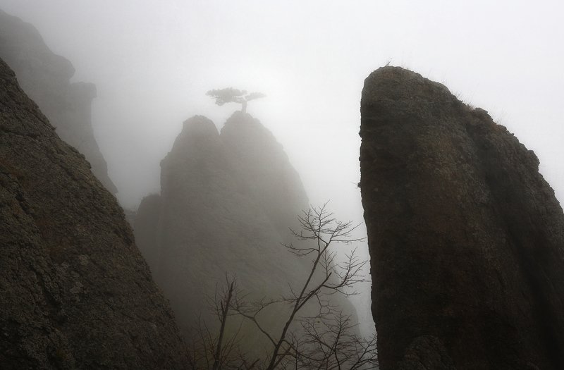 крым, горы, осень, демерджи Туман на Демерджи фото превью