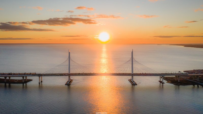 мост, санкт-петербург, зсд, закат, петербург Вантовый мост ЗСДphoto preview