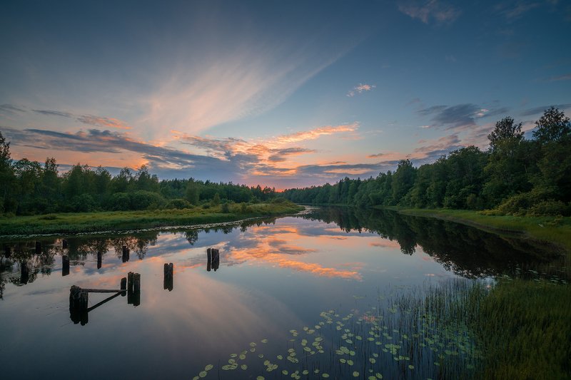 великий двор,вологодчина,кема,север,лето, Тихий вечер.photo preview