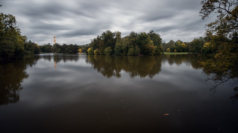 sky, kastle, longexpoure,lake,park,tree Lednice parkphoto preview
