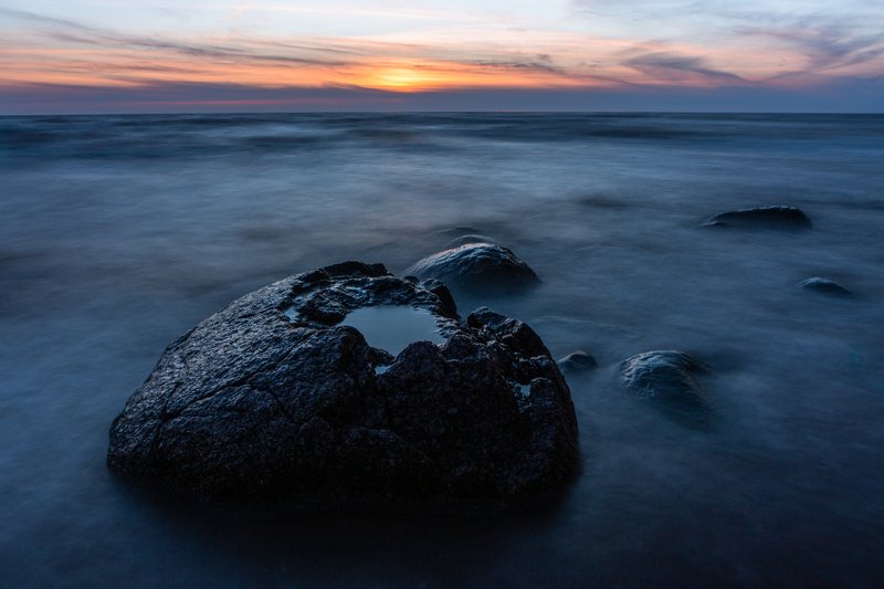 non people,virus,seascape,landscape,sunset,blue,stone,baltic sea,longexposure, Virusphoto preview