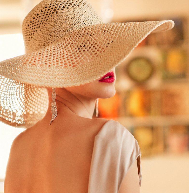 девушка, портрет, шляпа, губы Губыphoto preview