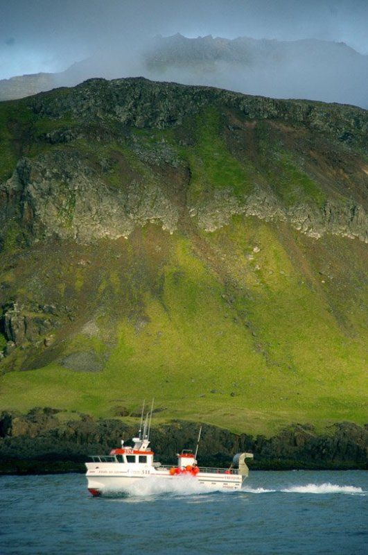 исландия, горы, море, лодка photo preview