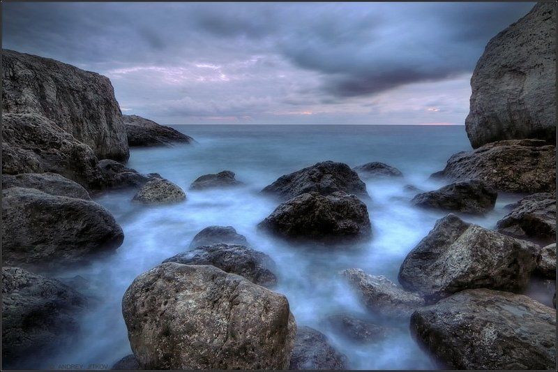 крым, вечер, море, камни, небо, пейзаж * * *photo preview