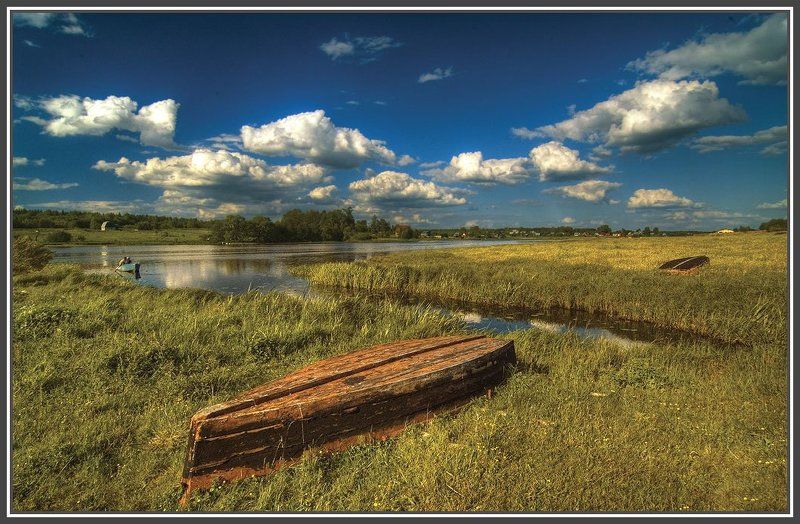 лето, река, облака лето в деревнеphoto preview