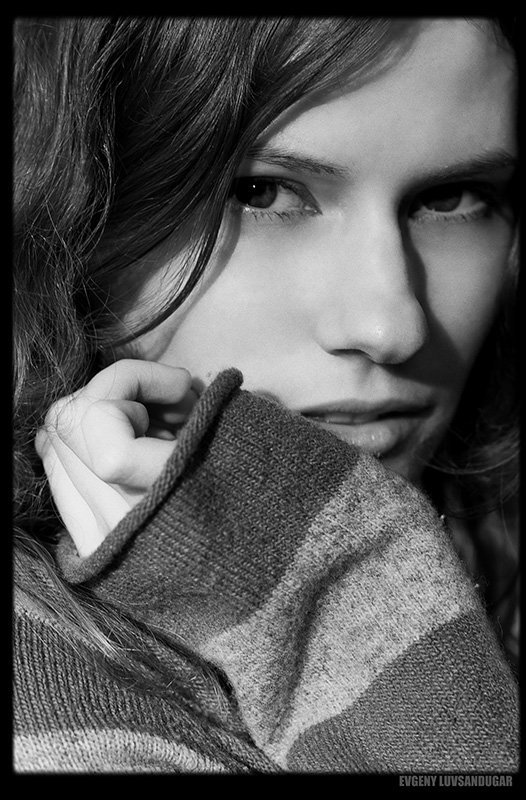 девушка, портрет, ч/б, глаза, цифра *** фото превью