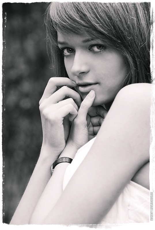 девушка, портрет, ч/б, глаза, цифра *** фото превью