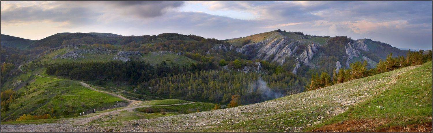 крым, вечер, горы, небо, демерджи, пейзаж, панорама, Андрей Житков
