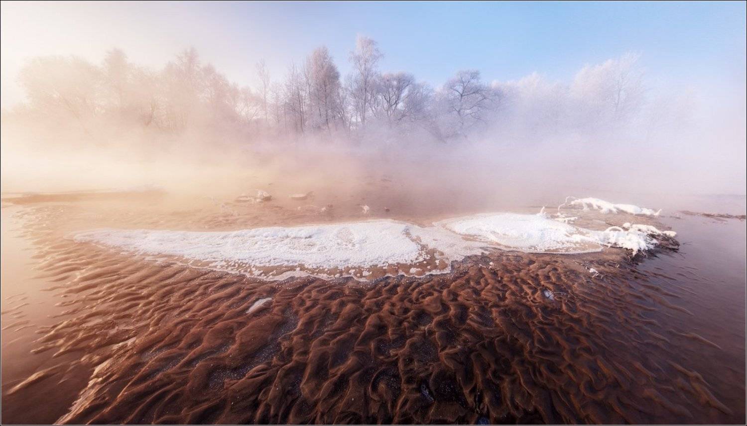 / ЛАВА /. Автор: Влад Соколовский утро, лава, отмель, песок, дюны, иней, мороз, свет, рассвет, свислочь, беларусь, Влад Соколовский