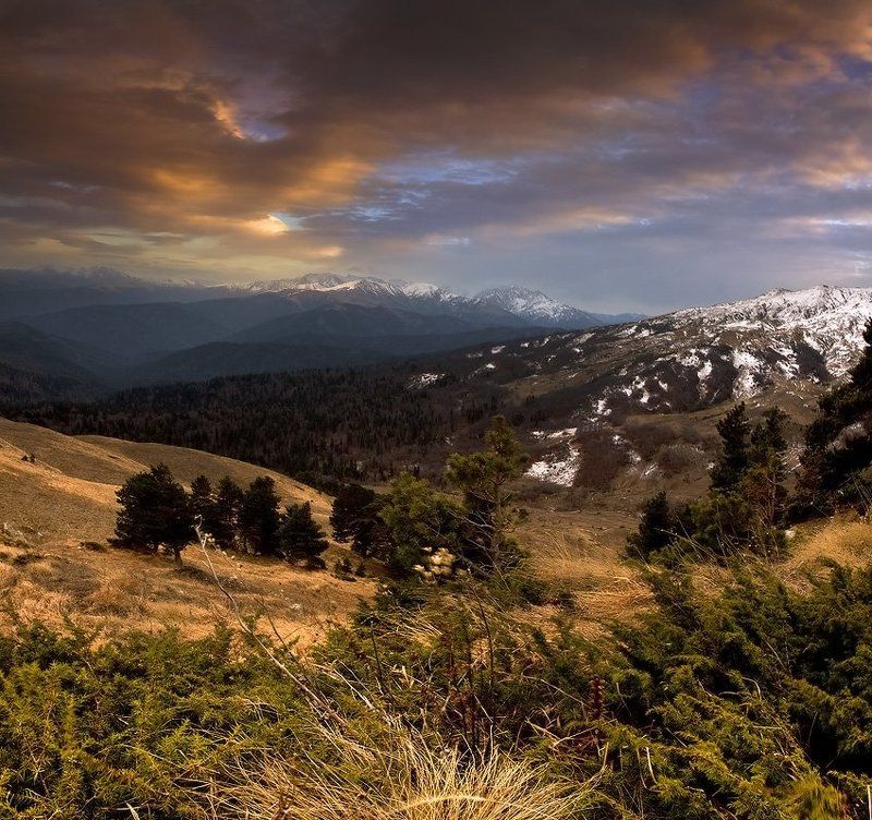 лаги, закат Про ветер, закат, и горы..photo preview