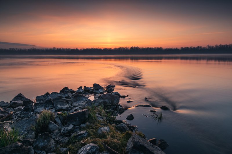 stones, dawn, vistula, river, water, morning Dawn on the Vistulaphoto preview