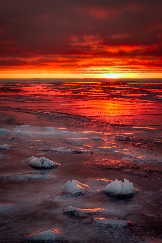 арктика, белое море, закат, fujifilm Между небом и льдом...photo preview