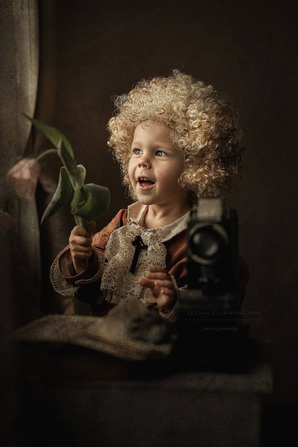 мальчик, дети, портрет, ребенок, кудрявый, кудри, винтаж, ретро, кукла, Елена Чернигина