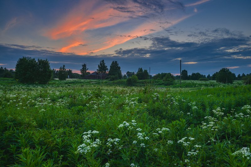 великий двор,вологодчина,кема,север,лето, Вечер в деревне.photo preview