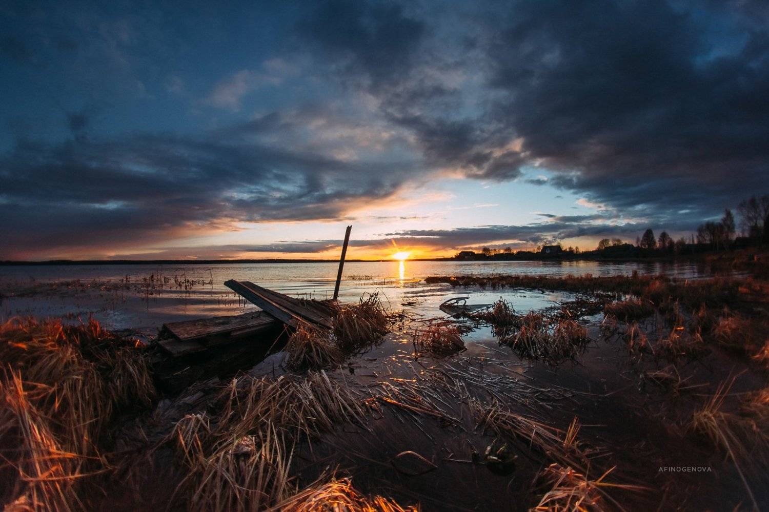 ###. Автор: Татьяна Афиногенова закат вечер солнце облака осень, Татьяна Афиногенова