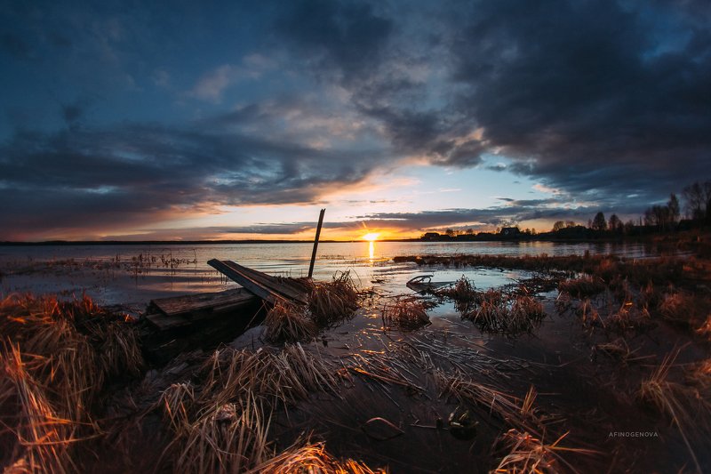 закат вечер солнце облака осень ###photo preview