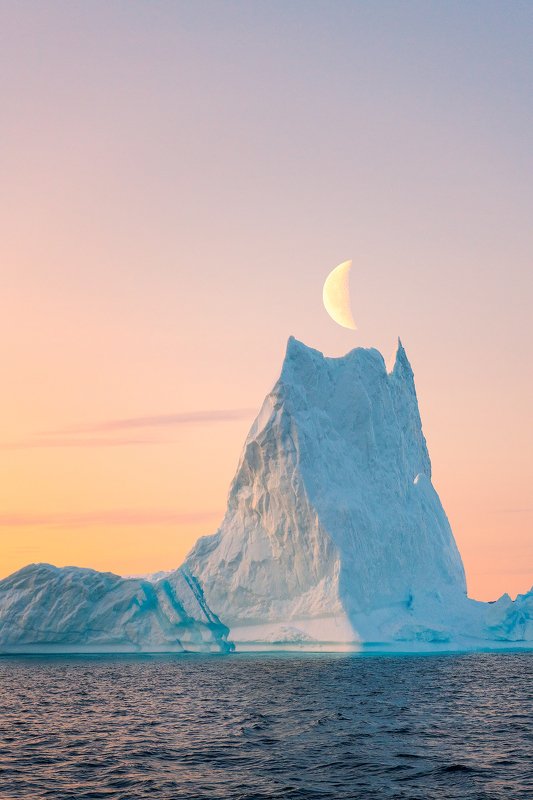 iceberg, sailing, greenland, moon, evening, sea The Tower Of Sauron фото превью