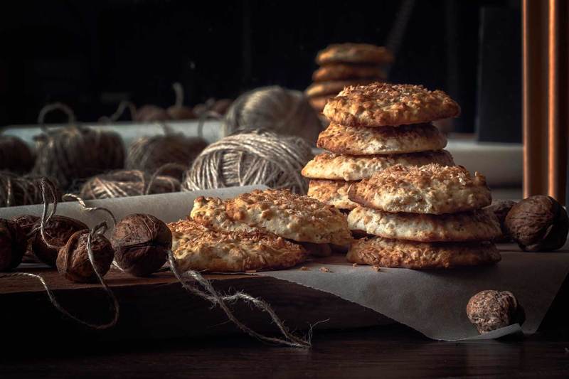 печенье, еда, фуд, овсяное печенье, грецкий орех, фудпорно, овсяные печенькиphoto preview