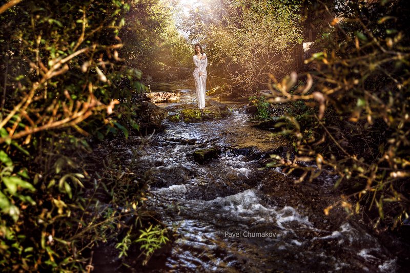 девушка, женщина, природа, река, photo preview