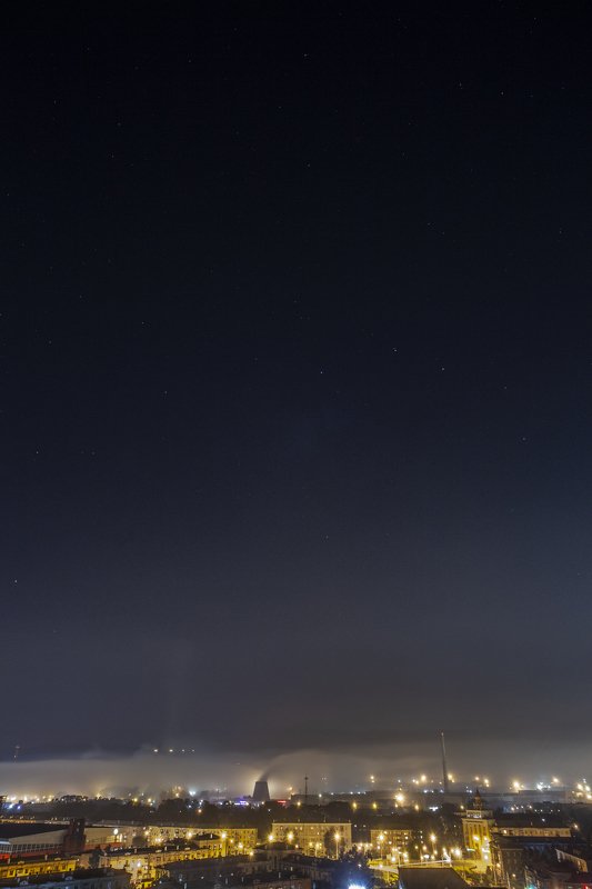 ночь, красиво, небо Город под одеяломphoto preview