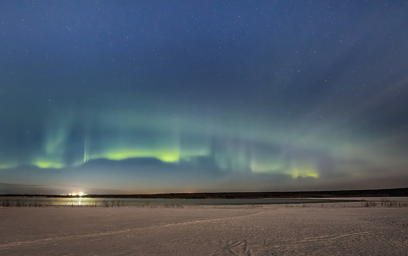 Печора,коми,север,природа,Аврора,Северное сияние,весна,снег,вода,Pechora, Komi, North, nature, Aurora, Northern lights, spring, snow, water, Печора  СС в Суперлуниеphoto preview