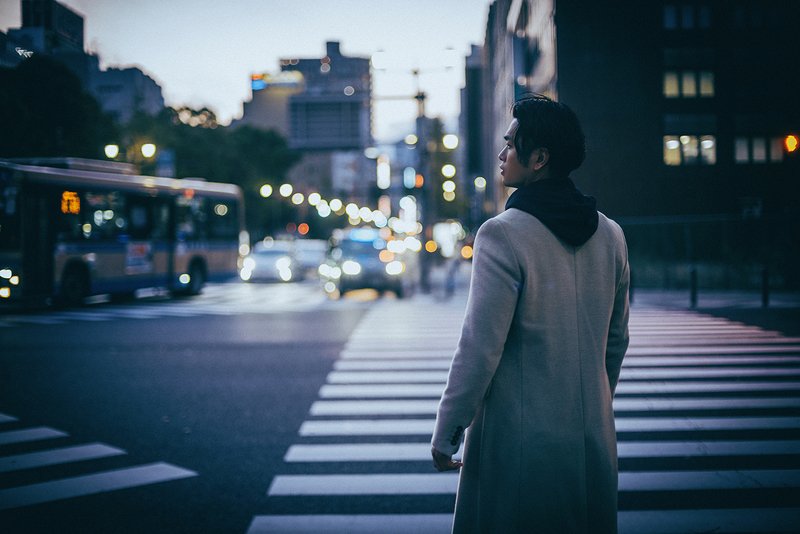 tokyo, japan, man, figure, city, night, light Crossroadsphoto preview