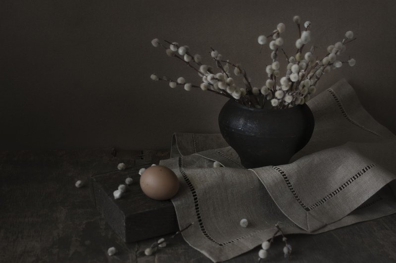 верба, яйцо, горшок. Вербное воскресение.photo preview