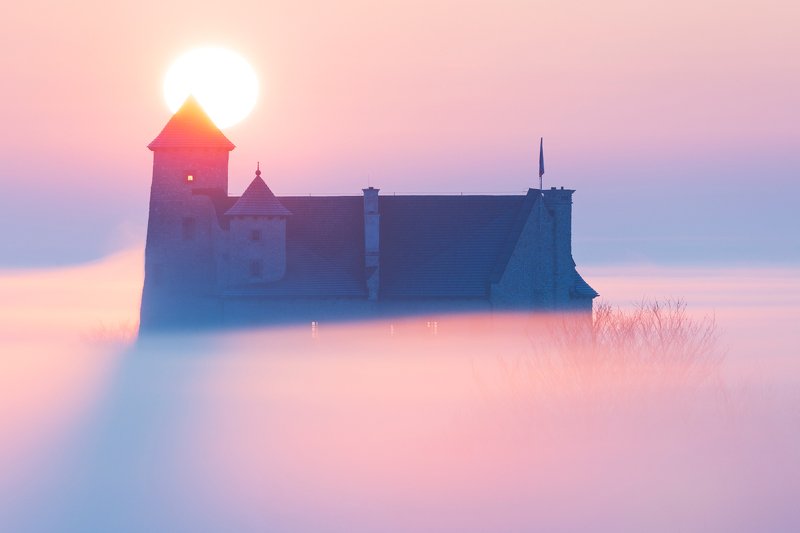 bobolice, polska, poland, landscape, 500px, rydzewski, canon, fall, sunrise,sunset, jurassic, silesia, śląsk, foggy, fog, Castle in Bobolicephoto preview