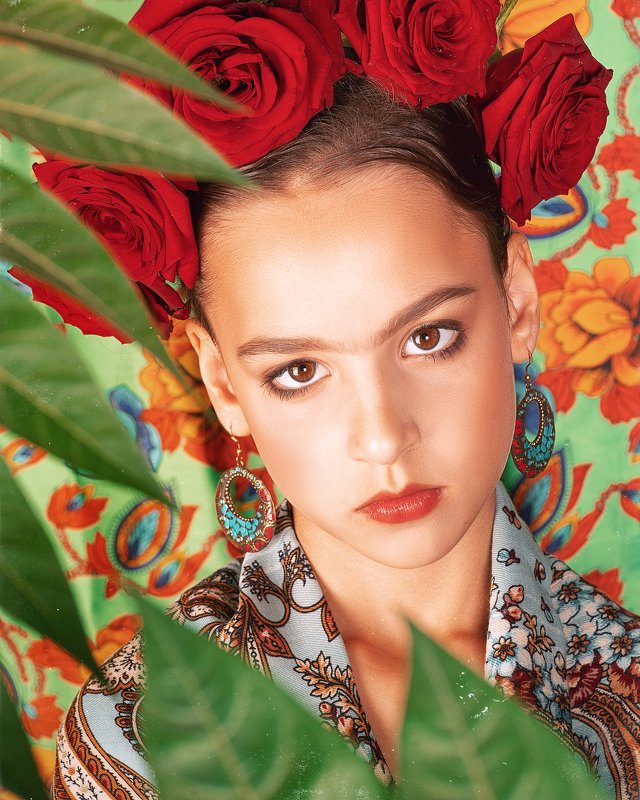 Девочка гламур фрида портрет  Портрет в стиле Фридыphoto preview