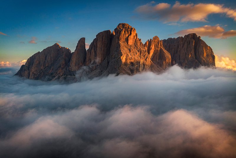 mountains, dolomites, italy, sunrise, landscape, nature, travel, summer, peak, clouds Over the Cloudsphoto preview