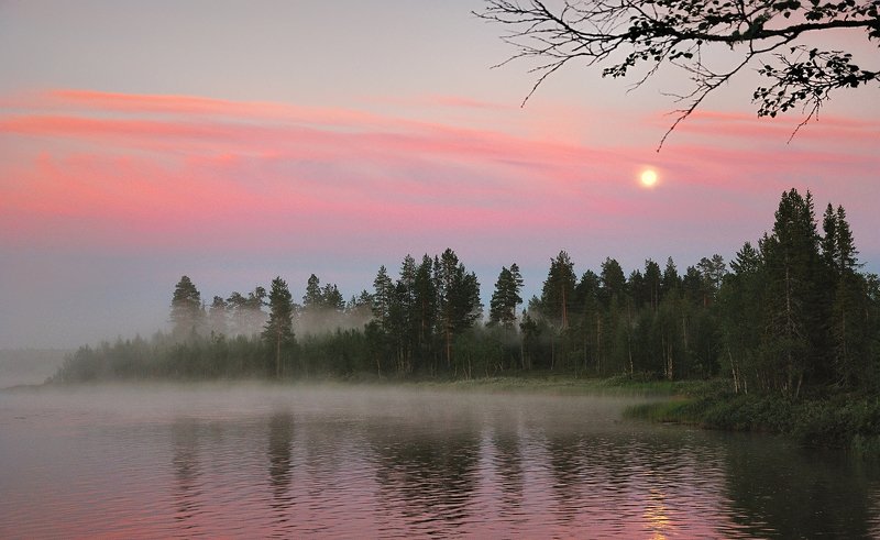 кольский, закат, вода, белые ночи Умба, закат фото превью