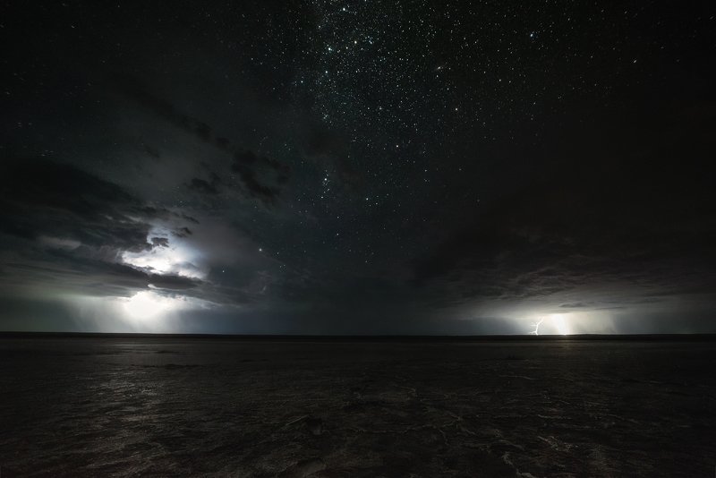 ночь, гроза, звезды, небо, Эльтон, пейзаж, астрофото, night, nightscape, rain Земная стихияphoto preview