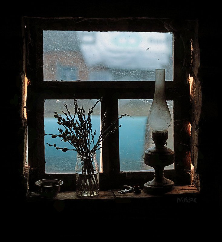 натюрморт окно верба Окноphoto preview