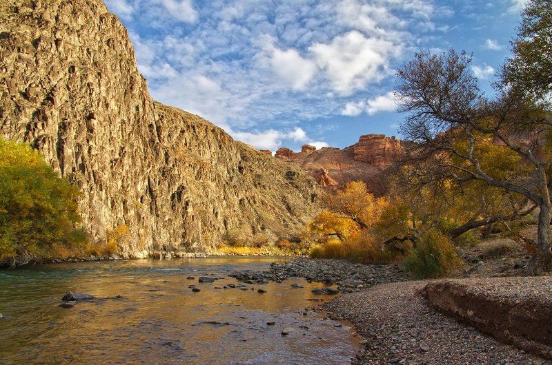 казахстан, чарын, чарынский каньон, чарын, река, закат, горы Чарынский каньон... часть 2... Прощальный вечер с Казахстаном... фото превью