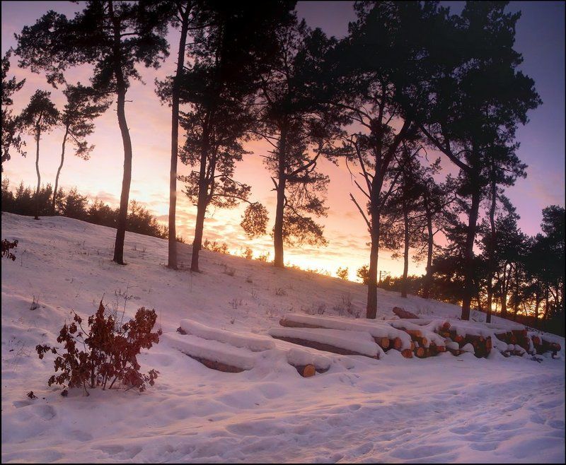 Зимний закатphoto preview
