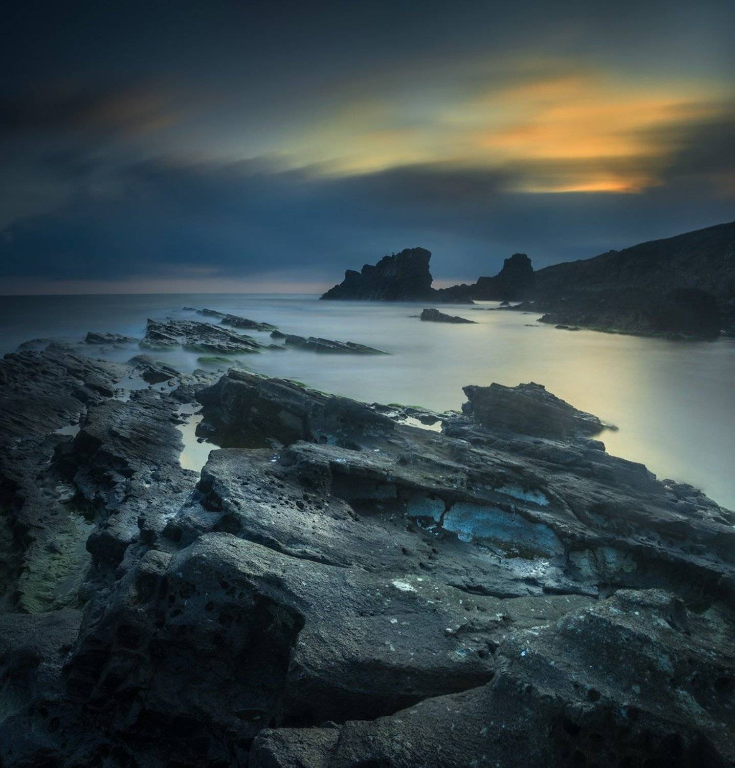 landscape, nature, scenery, sea, light, sunlight, morning, sunrise, down, waves, rocks, clouds, colors, longexposure, view, sky, , пейзаж, море, рассвет, Александър Александров