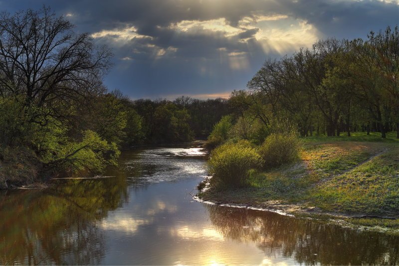 река, самара, лес, самарский, небо, вечер, закат Контрастный вечерphoto preview