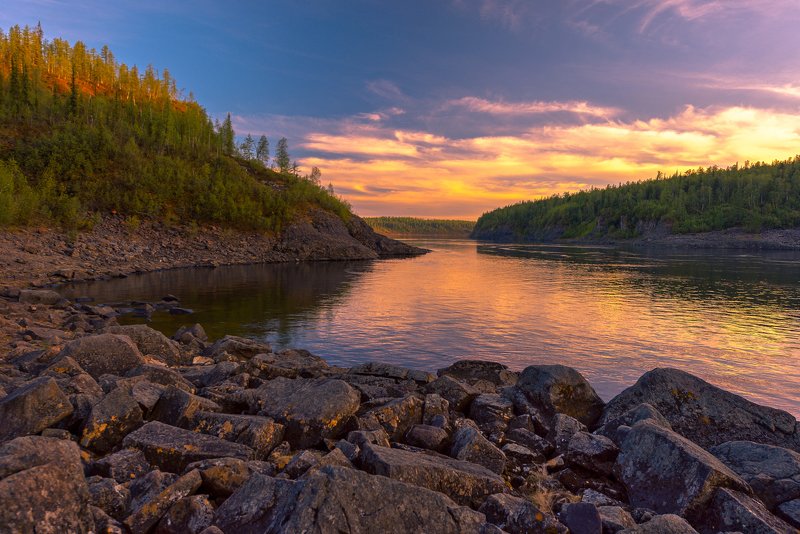 р.курейка, плато путорана, полярный день На пути к плато Путоранаphoto preview