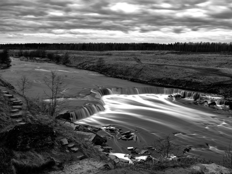 река, водопад, вечер -photo preview